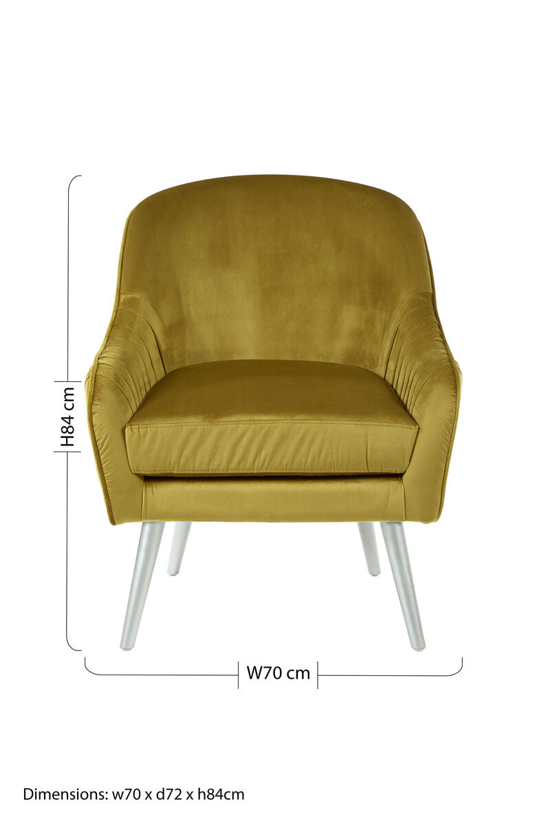 Mustard Velvet Armchair | Louxor