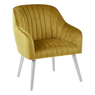 Mustard Fabric Armchair | Louxor
