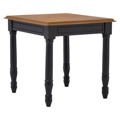 Black Side Table with Textured Bayur Wood and Carved Detail | Loire