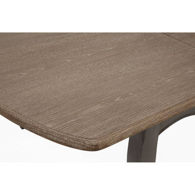 Dark Grey Bayur Wood Dining Table with Natural Wood Top | Loire