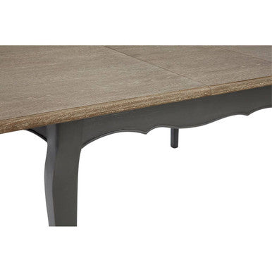 Dark Grey Bayur Wood Dining Table with Natural Wood Top | Loire
