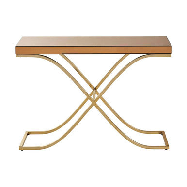 Brown Glass Top Console Table with Gold Iron Frame | Kensington Townhouse