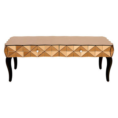 Geometric Coffee Table with 3D Glass Detail with Black and Copper Finish | Soho