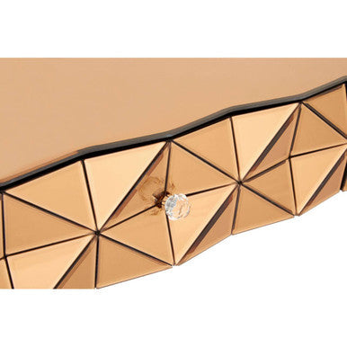 Geometric Coffee Table with 3D Glass Detail with Black and Copper Finish | Soho