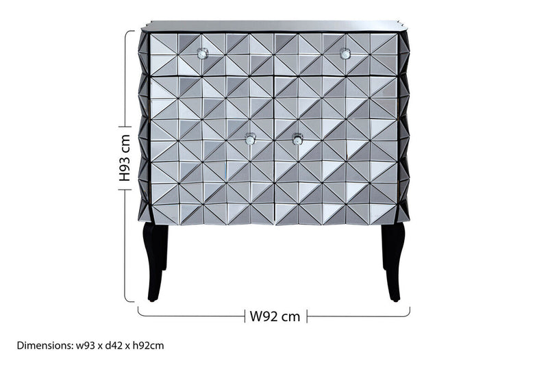 2 Door Silver Finish Sideboard | Soho