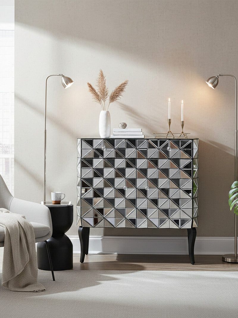 2 Door Silver Finish Sideboard | Soho