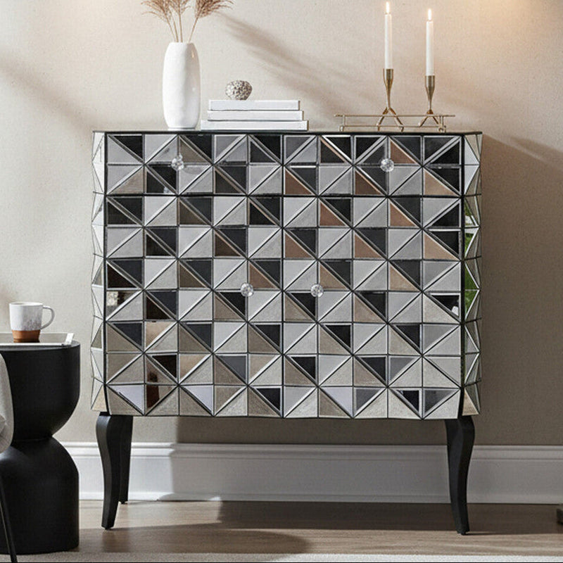 2 Door Silver Finish Sideboard | Soho