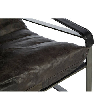Dark Brown Leather Lounge Chair | Hoxton