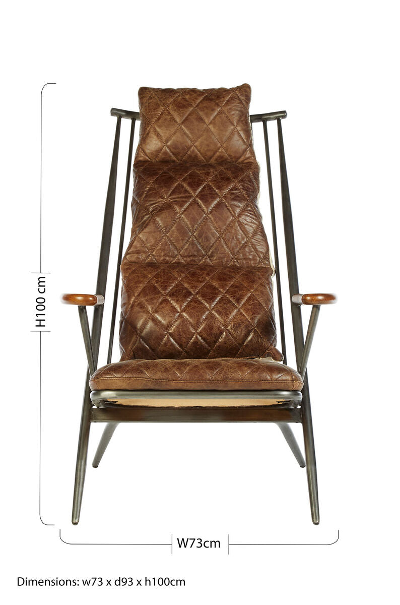 Genuine Brown Leather Chair | Hoxton