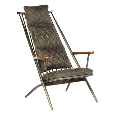 Genuine Grey Leather Chair | Hoxton