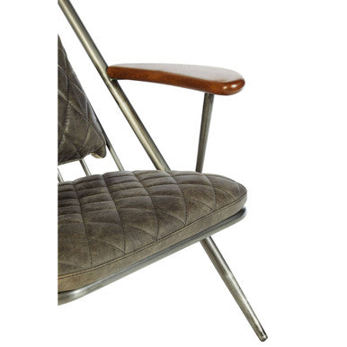 Genuine Grey Leather Chair | Hoxton