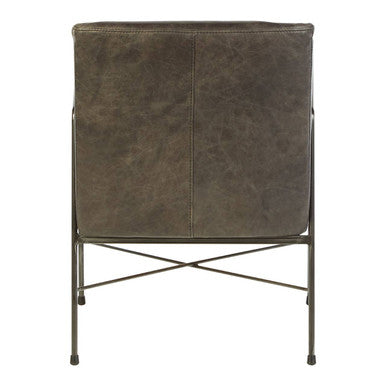 Grey Leather Lounge Chair | Hoxton