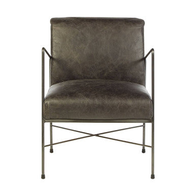 Grey Leather Lounge Chair | Hoxton