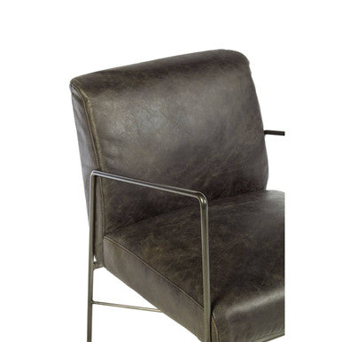 Grey Leather Lounge Chair | Hoxton