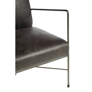 Grey Leather Lounge Chair | Hoxton