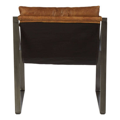 Genuine Light Brown Leather Sling Chair | Hoxton