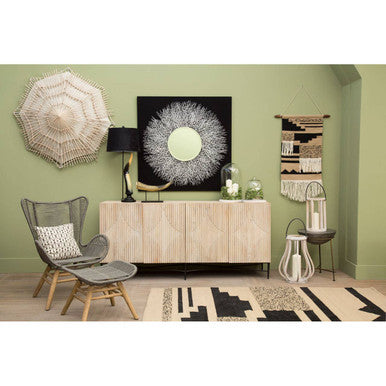 Grey Rope Lounge Chair and Footstool | Sisal