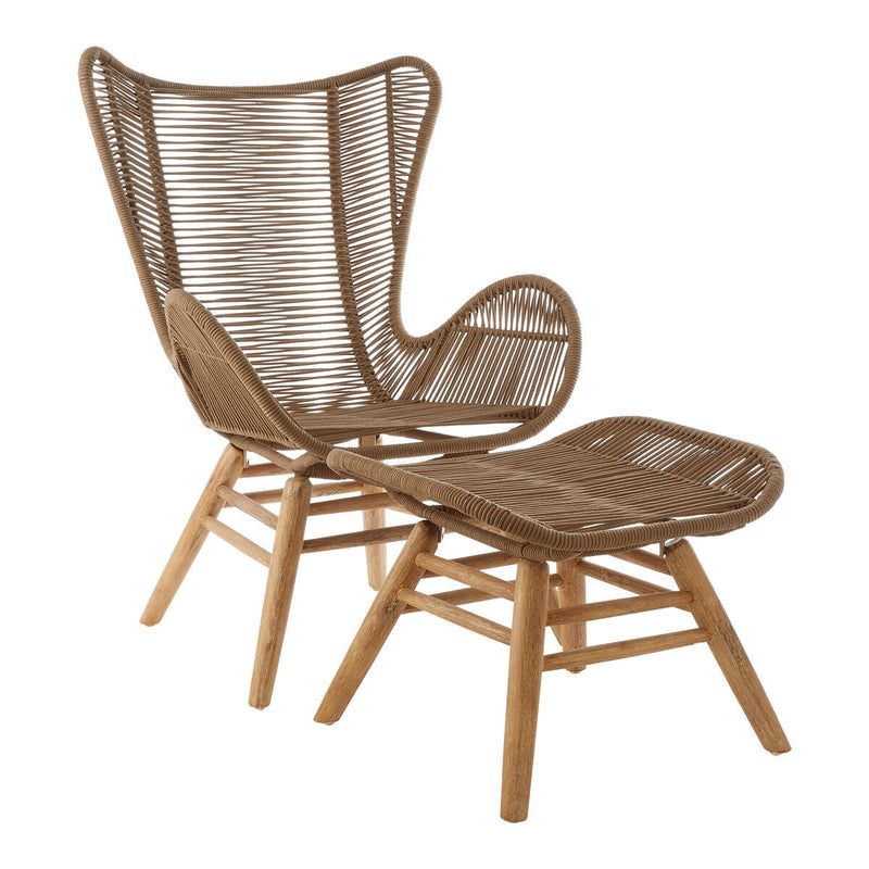 Latte Rope Lounge Chair and Footstool | Sisal