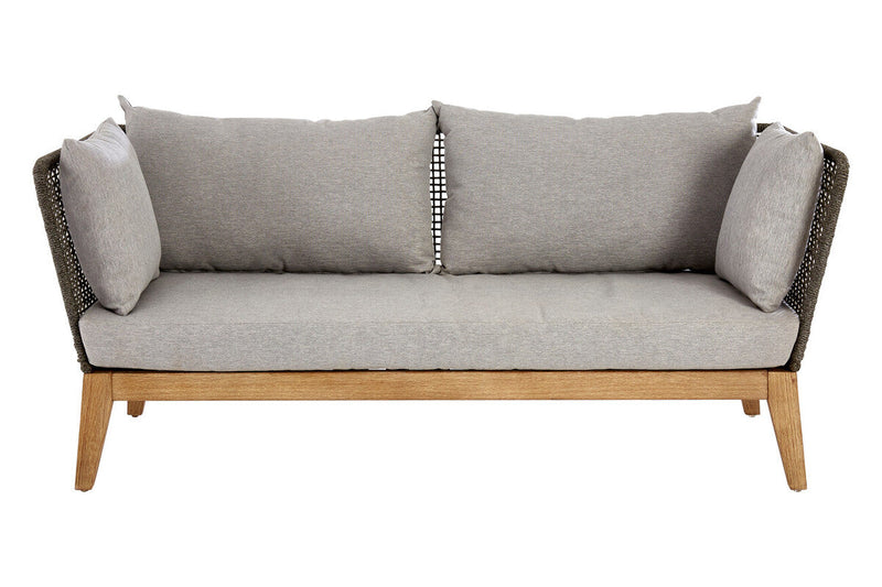3 Seater Grey Sofa with Wooden Legs | Opus
