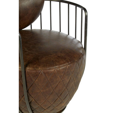 Brown Leather Swivel Chair | Hoxton