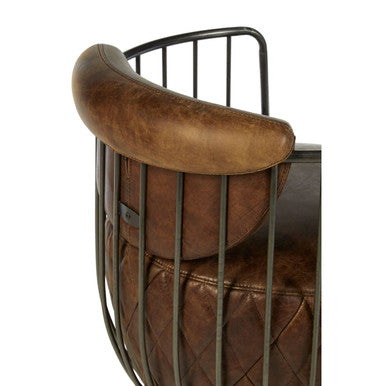 Brown Leather Swivel Chair | Hoxton