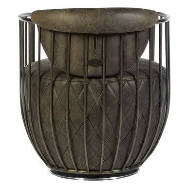 Dark Grey Leather Swivel Chair | Hoxton