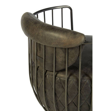 Dark Grey Leather Swivel Chair | Hoxton