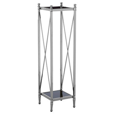 Black Mirrored Glass and Nickel Finish Plant Stand | Hoffmann