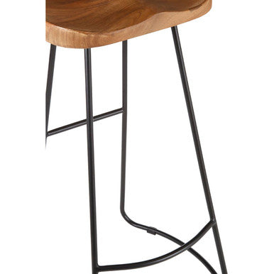Acacia Wood Seat Bar Stool | Nandri