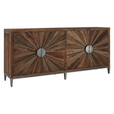 Recycled Elm Wood 4 Door Sideboard | Midas