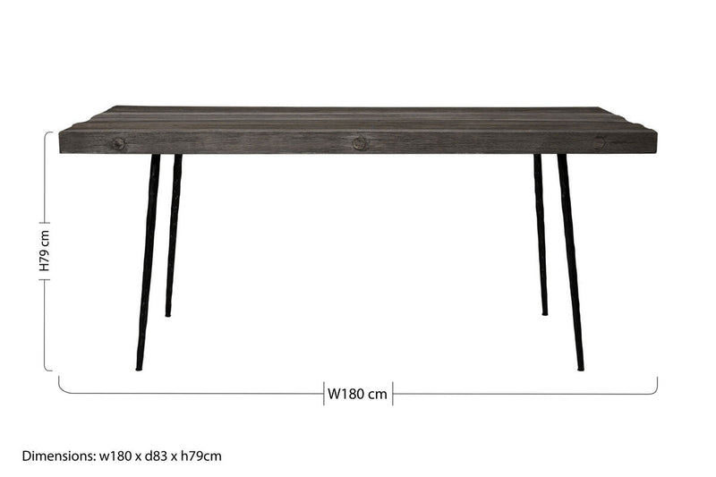 Grey Oak Wood Rectangular Dining Table | Mason