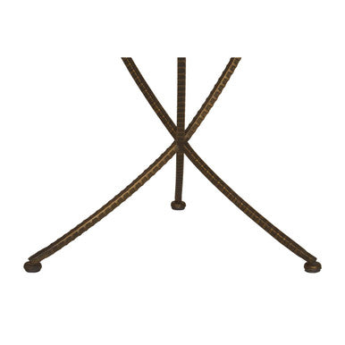 Brown Two Tone Elm Wood Small Side Table with Antique Brass Iron Legs | Elmo