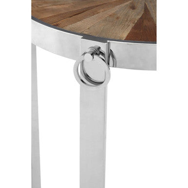 Brown Side Table with Elm Wood Top | Mitra