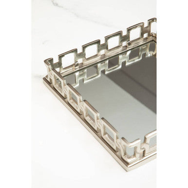 White Marble Top Coffee Table with Silver Stainless Steel Circular Base | Yasmin