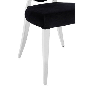 Black Velvet and Silver Chair | Yasmin