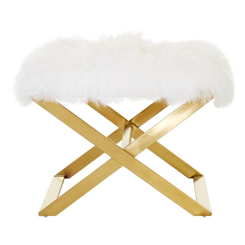 White Sheepskin Stool | Anafi