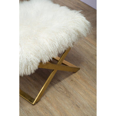 White Sheepskin Stool | Anafi