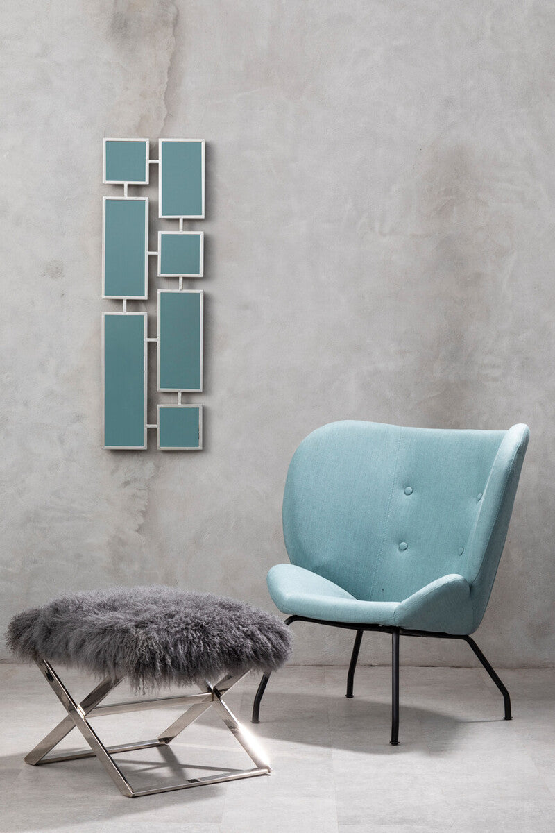 Anafi Grey Sheepskin Stool.