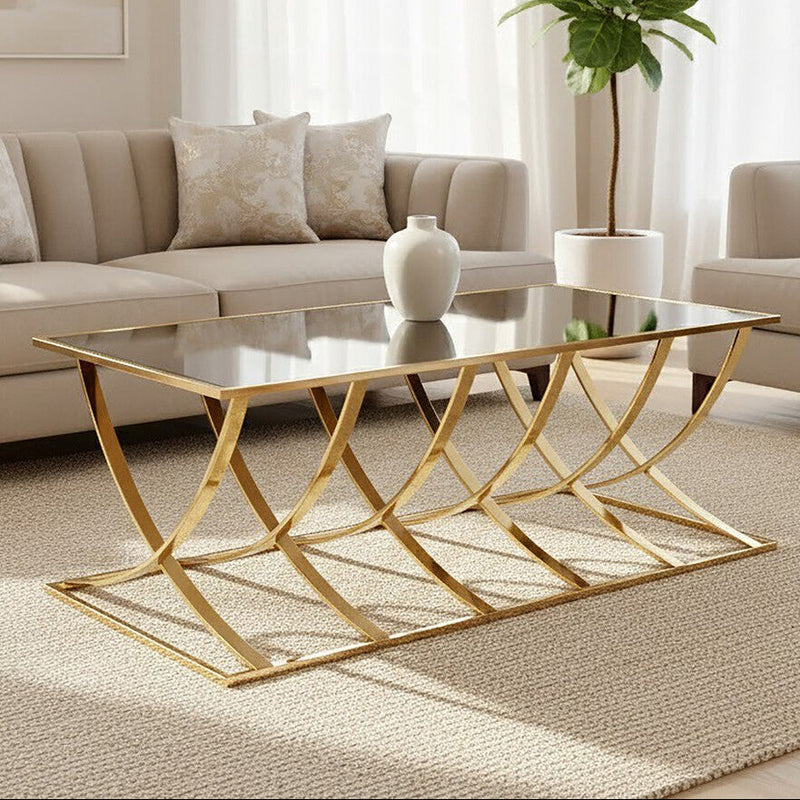 Gold Coffee Table with Mirrored Top | Reena