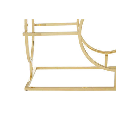 Gold Console Table with Tempered Glass Top | Roena