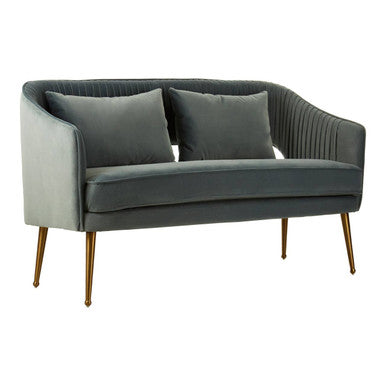 2 Seater Dusky Blue Velvet Sofa | Hendricks
