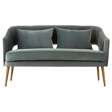 2 Seater Dusky Blue Velvet Sofa | Hendricks