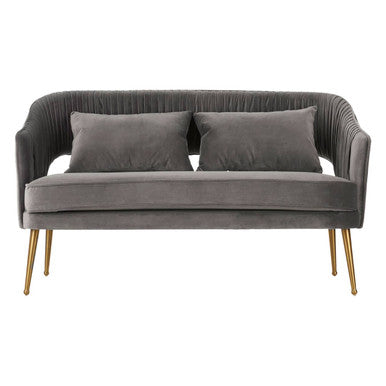 2 Seater Grey Velvet Sofa | Hendricks