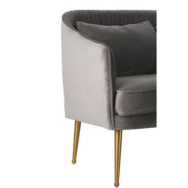2 Seater Grey Velvet Sofa | Hendricks