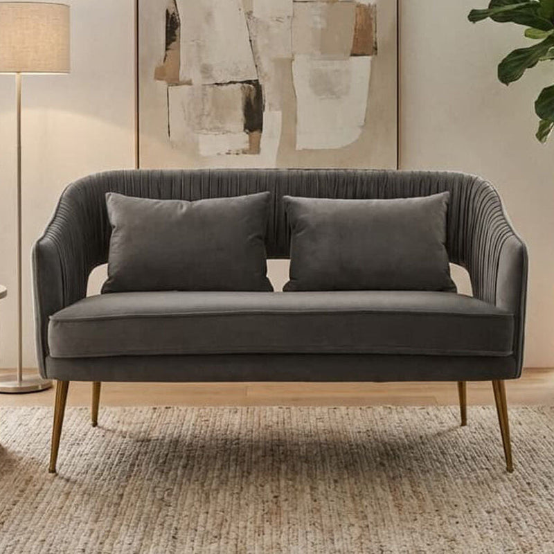 2 Seater Grey Velvet Sofa | Hendricks