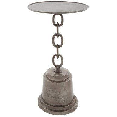 Black Nickle Finish Round Side Table | Zane