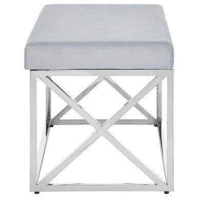 Light Blue Velvet Bench | Allure