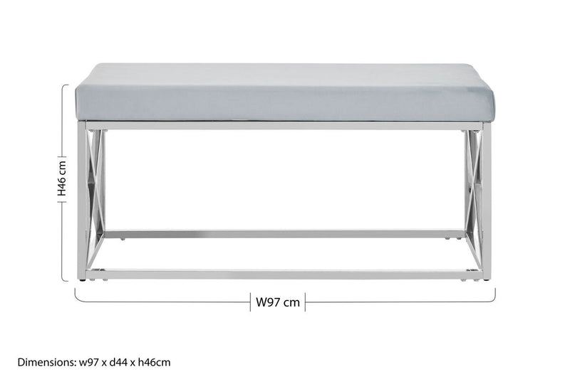 Light Blue Velvet Bench | Allure