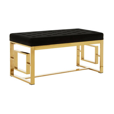 Black Velvet And Gold Bench | Allure