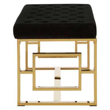 Black Velvet And Gold Bench | Allure